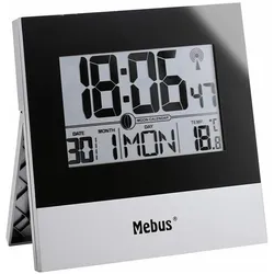 Mebus 41787 Funk-Wanduhr, Wetterstation, Schwarz, Grau