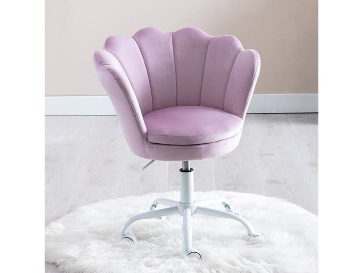 Ya-Home Chaise de Bureau Enfant Fille Fauteuil Bureau avec Coussin Velours Violet Réglable en Hauteur 360°