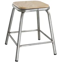 Bolero Cantina niedrige Hocker aus Stahl mit Holzsitz (4 Stück)