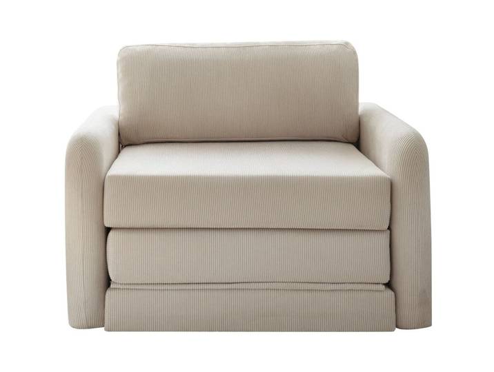 Bettsofa Nest Weiß Samtstoff B 110 T 83 cm - Farbe: Weiss - Bettsofa