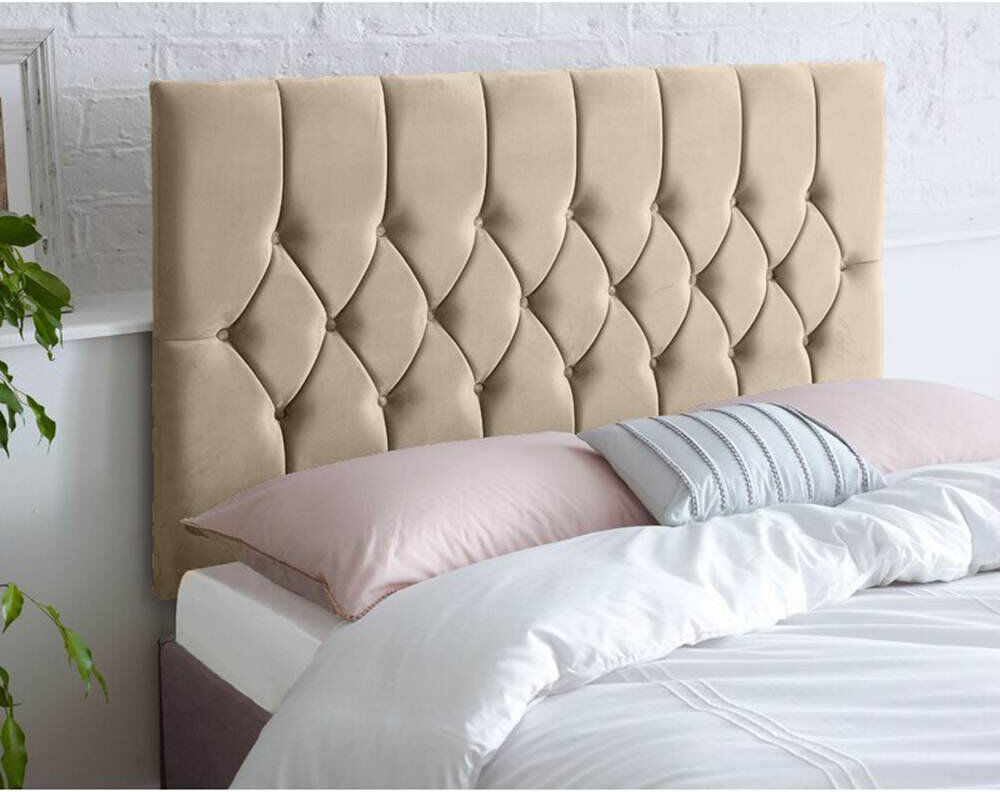 Etta Avenue Linda Upholstered Velvet Headboard Coffee Single (3')