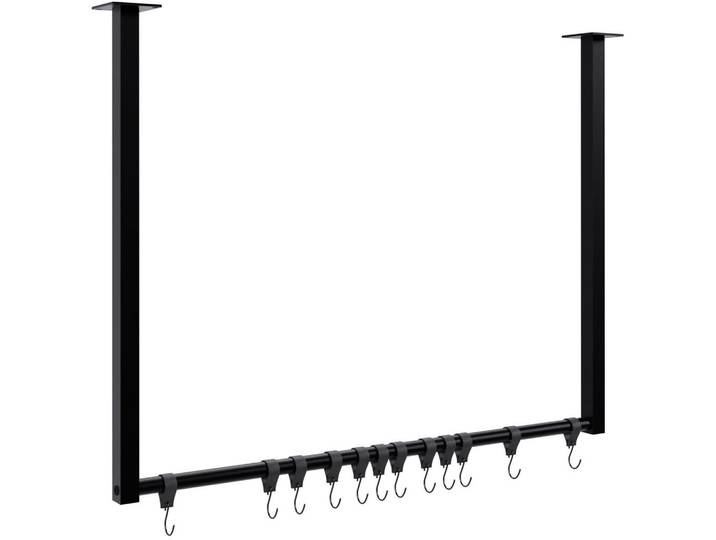 CLP Kleiderstange Metall Schwarz, 80x60x7 cm, Garderobe, Garderobenständer