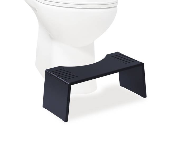 Klappbarer Toilettenhocker Bambus Schwarz