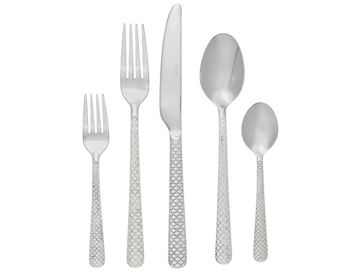 Novel Besteck-Set, Edelstahlfarben, Metall, 30-teilig, Lfgb, rostfrei, lebensmittelecht, Besteck, Besteck-Sets