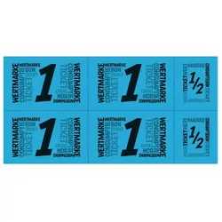 CombiCraft Wertmarken Karte auf blauem Papier mit schwarzem Druck mit 5 Wert-Einheiten