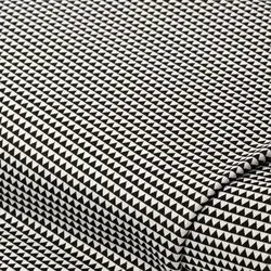 Jacquard-Jersey "Dreiecke", schwarz/weiß