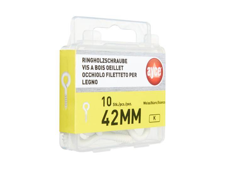 Ayce Ringschraube Weiss 42 × 10 mm