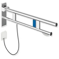 Hewi System 900 Stützklappgriff 900.50.18440 Ausladung 750 mm, Edelstahl verchromt, links
