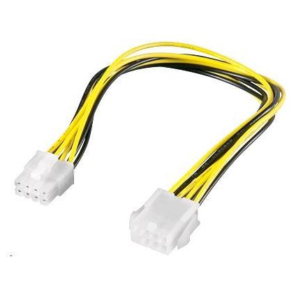 PremiumCord Stromkabel intern 8pin, Verlängerung 28cm (28 cm) (kn-20)