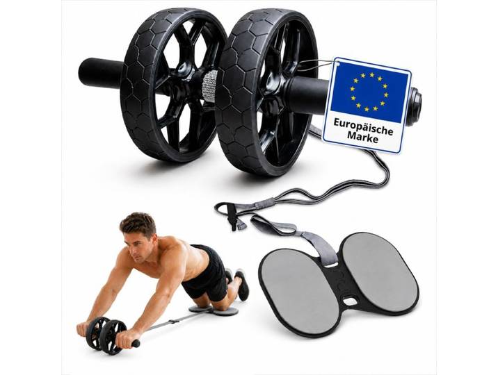 Relaxdays Bauchroller mit Hilfsband & Kniematte