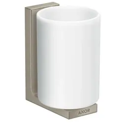 hansgrohe, Zahnputzbecher, AXOR Universal Rectangular Zahnputzbecher, Metall, Glas weiss, 42604