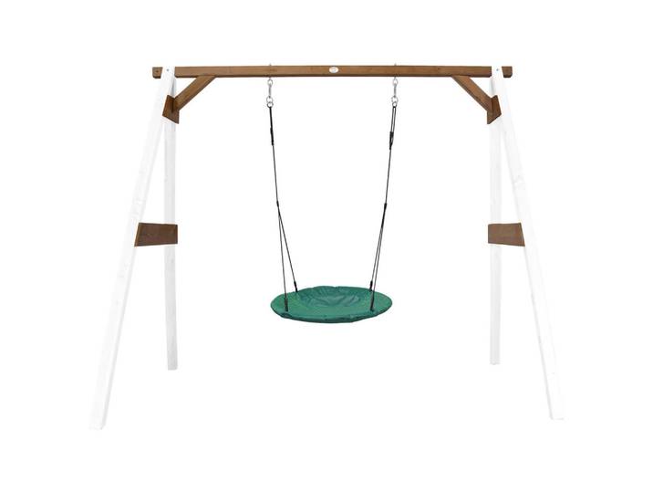 Nestschaukel, Braun, Weiss, Holz, Metall, Kunststoff, Hemlocktanne, 254x207x160 cm, Freizeit & Co, Outdoor-Spielzeug, Schaukel