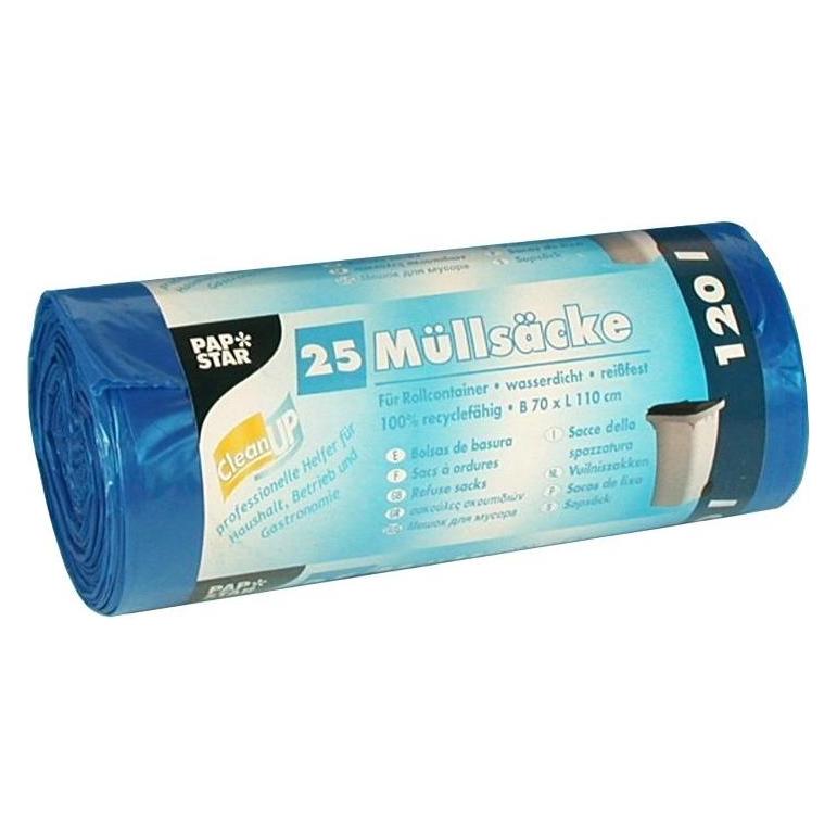 Papstar Kehrichtsack 120 l, 25 Stück, Dunkelblau (25x, 120 l) (PAP19530)