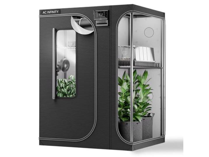 AC Infinity CLOUDLAB 864D, 2-in-1 Growzelt 5x4 dicke Stangen Mylar 25 mm Stahlstangen, laborgetestet höchste Reflexion, größtes Sichtfenster, Montageplatte für Controller, Indoor Growing