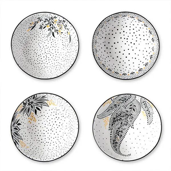 Sara Miller London Sara Miller Artisanne Noir Set of 4 Medium Bowls