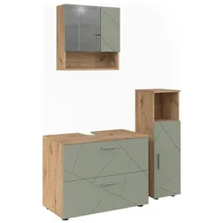 Vicco, Badmöbelset, Badmöbel-Set Irma, Salbeigrün, 3 Teile