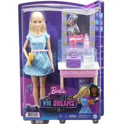 Barbie „Bühne frei für große Träume“ Malibu Schminktisch Spielset mit Puppe