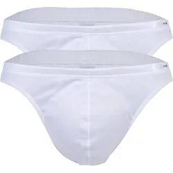 HOM Herren Comfort Micro Brief 2er Pack - Slip, Unterwäsche, Baumwolle, einfarbig Weiß / S
