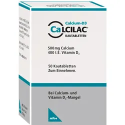 CALCILAC Kautabletten 500 mg/400 I.E. 50 St