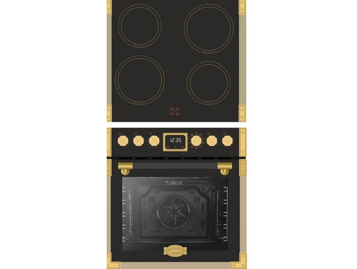 Kaiser Küchengeräte Induktions Herd-Set Art Deco EHC 6776 I AD. Retro Herdset Backofen mit Induktionskochfeld, mit 1-fach-Teleskopauszug, Herd Set Induktion, Retro Backofen mit Induktion,Air-Fry