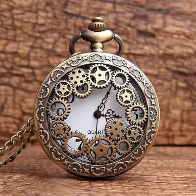 ForAllApparel Time Travel Pocket Watch Elite Vintage Gift With Chain For Collectors & Enthusiasts Time Travel Pocket Watch Elite Vintage Gift With Chain For Collectors & Enthusiasts