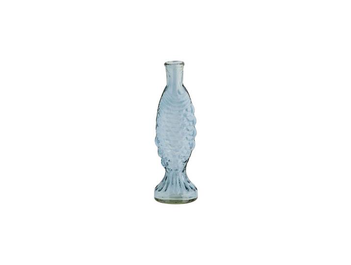 Vase en verre bleu clair H20 Fish