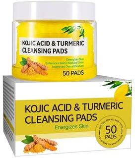 Inspire Select GlowClear Turmeric Kojic Acid Cleansing Pads Exfoliating Facial Sponges For Brightening Skin type D 50 Pads