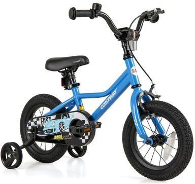 Costway 12 Inch Kids Bike with Removable Training Wheels for Aged 3-4 Years Old