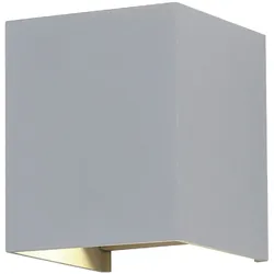 Wandlampe Aussen Up and Down Leuchten Aussen LED Wandleuchte Außen, einstellbarer Lichtkegel, Alu grau, LED 11W 1360lm neutralweiß, LxBxH 10x10x10 cm