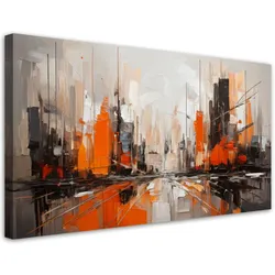 LEINWANDBILD Stadt Abstraktion Architektur 80x40cm