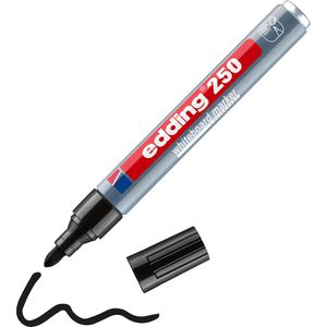 Edding Whiteboardmarker 250, schwarz, Rundspitze, Strichbreite 1,5-3mm, abwischbar