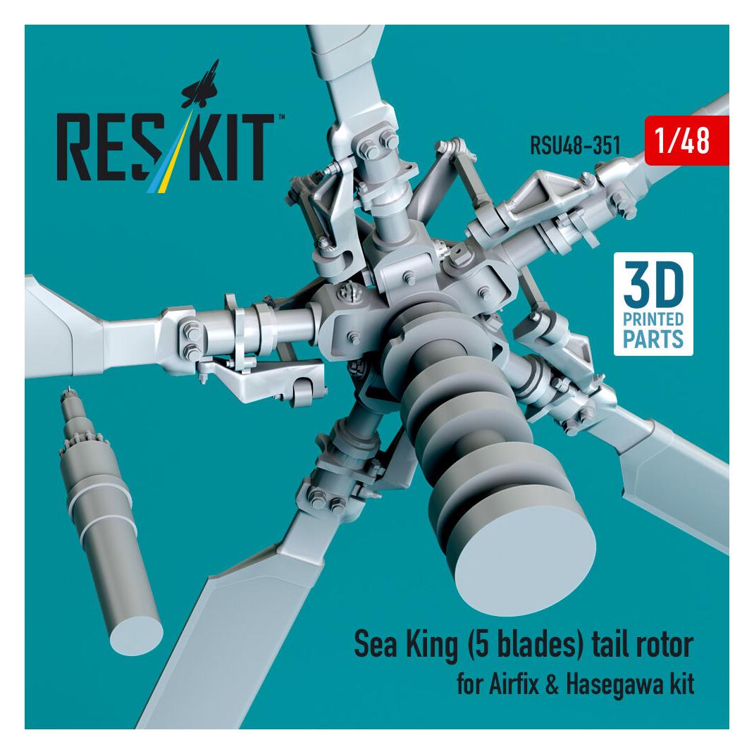ResKit Sea King (5 blades) tail rotor for Airfix & Hasegawa kit (3D printed) (RSU48-0351)