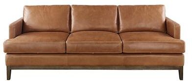 Hartwell Leather Sofa - Sage Leather, Sage with Walnut Finish - Ballard Designs