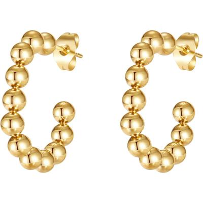 Paar Creolen FIRETTI "Schmuck Geschenk Edelstahl Ohrschmuck Ohrringe Bubble", gold (gelbgoldfarben), Ohrringe, Damen, Edelstahl