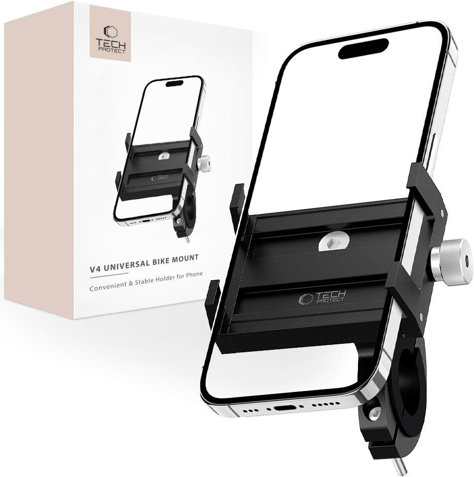 Tech-Protect Universal V4 Bike Mount - Max Mobil: 62-105mm - Sort