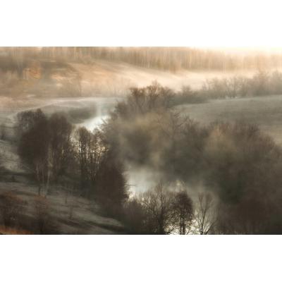 Fototapete PAPERMOON "Surreale Landschaft", bunt, B:4,5m L:2,8m, Vlies, Tapeten