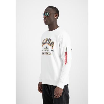Sweater ALPHA INDUSTRIES "College Camo Sweatshirt", Herren, Gr. 3XL, weiß, Obermaterial: 80% Baumwolle, 20% Polyester, regular fit, Sweatshirts Sweater