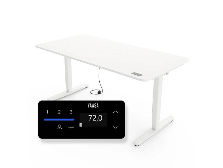 Elektrisch höhenverstellbarer Schreibtisch 140x80 cm, Weiß - Yaasa Desk Pro