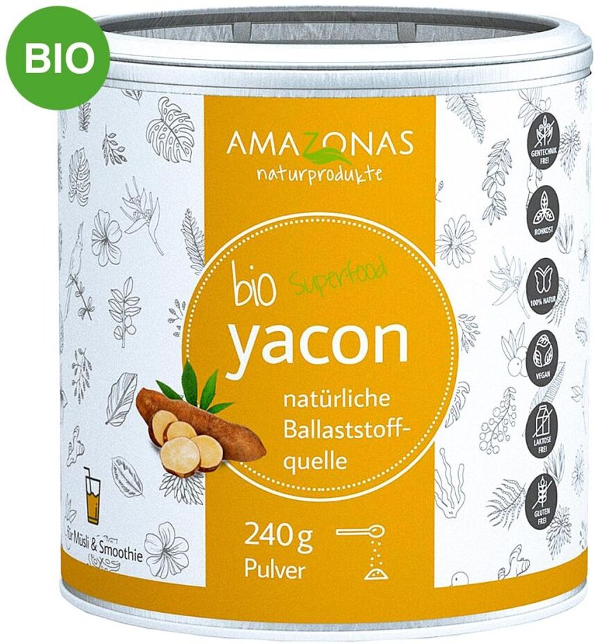 Yacon 100% Bio pur natürliche Süsse Pulver 240g
