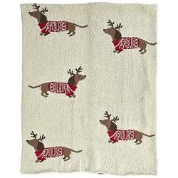 Sander, Decke, Weihnachts Tagesdecke Plaid MERRY DOGS Original (170 x 130 cm)