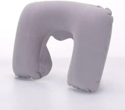 Uplift Essentials Press On Inflatable U Shaped Pillow For Neck Relaxation And Travel Comfort gray(ordinary)