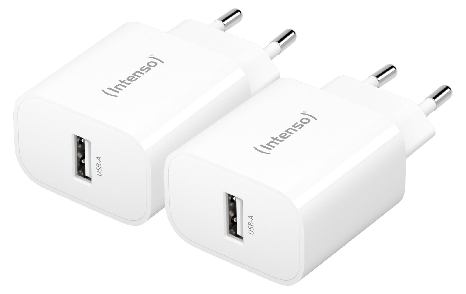 Intenso Power Adapter W5A 5W dubbelpack wit voor iPhone, Samsung en tablet