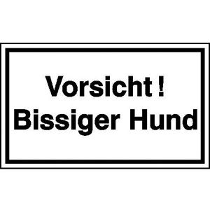 SafetyMarking Hinweisschild Aluminium, 20 x 12 cm, Vorsicht Bissiger Hund