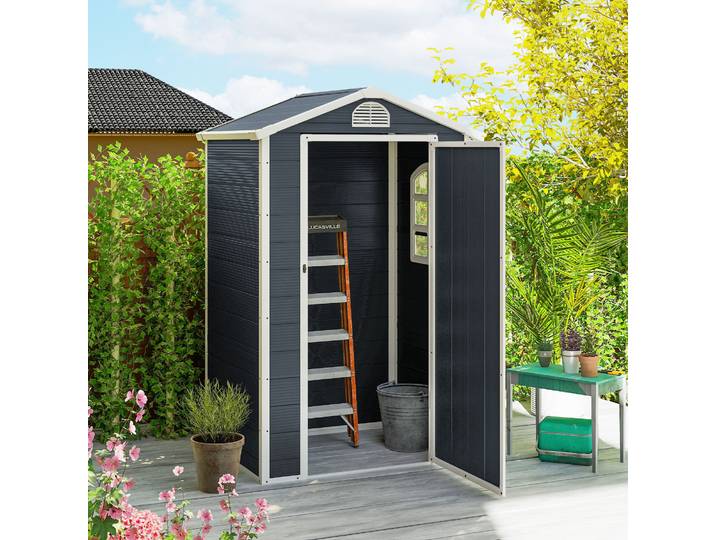 Outsunny Abri Jardin Résine Verrouillable Fenêtre Aération