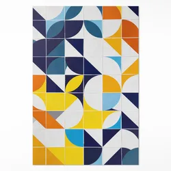 TEPPICH 100x150 cm Geometrische Formen Moderne Mosaik
