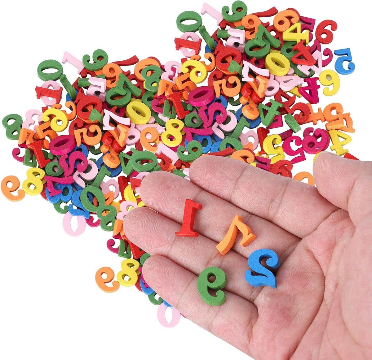 300 stuks Houten Nummers Knoppen Multicolor voor Decoratie en Knutselen