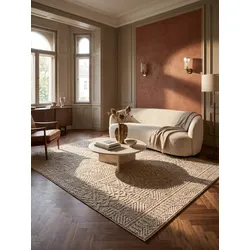 Flachgewebe-Teppich Ethno Beige 240x340 cm Ethno-Streifen