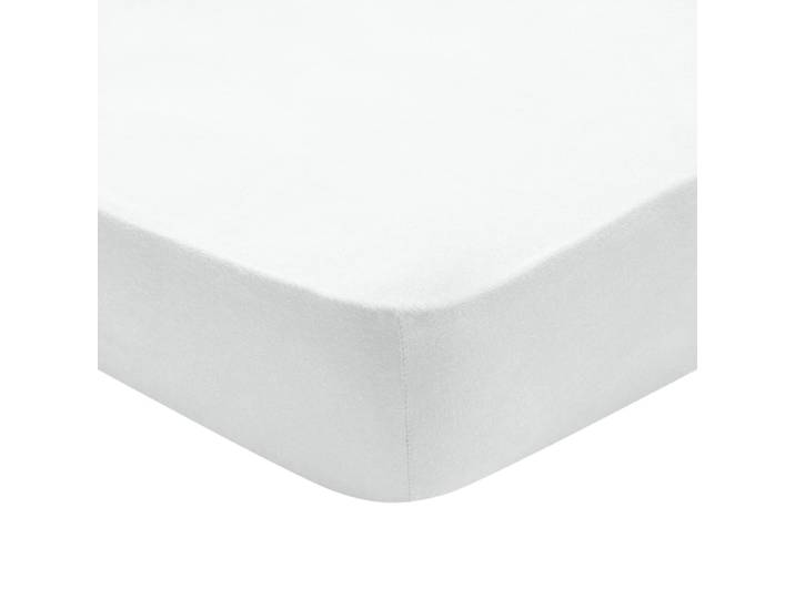 Drap housse jersey coloris blanc 160x200 cm