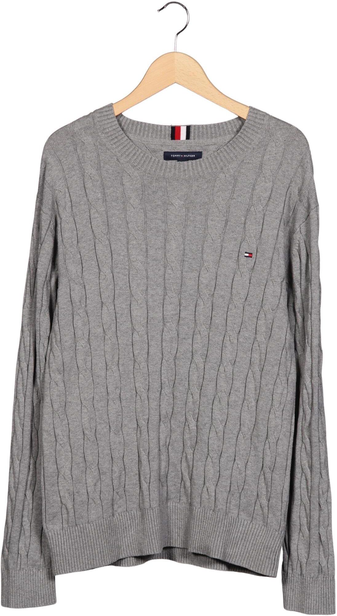 Tommy Hilfiger Herren Pullover, Grau, Gr. XL, Baumwolle - Second Hand