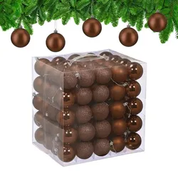 Relaxdays Weihnachtskugeln 100er Set Braun